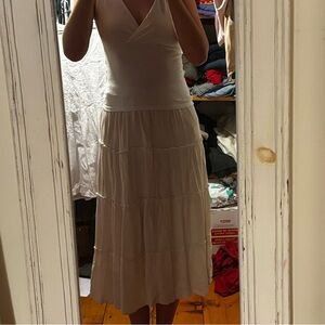 Hollister Cream Midi Skirt